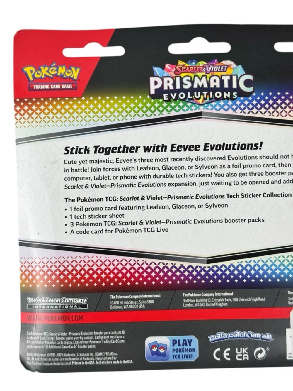 Pokemon Prismatic Evolutions Tech Sticker Collection - Blue, Red, Pink